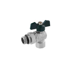 Кран-американка кутовий STA "LB" 1/2" ВЗ PN40 зелений метелик, нікельований