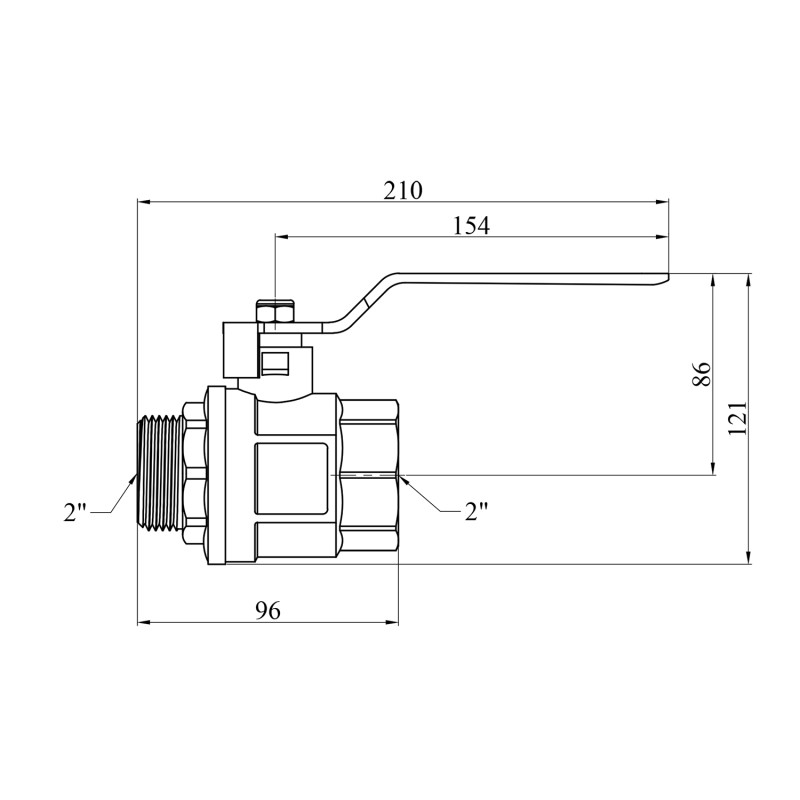 Кран кульовий Valves 2" ВЗ PN30 синя ручка