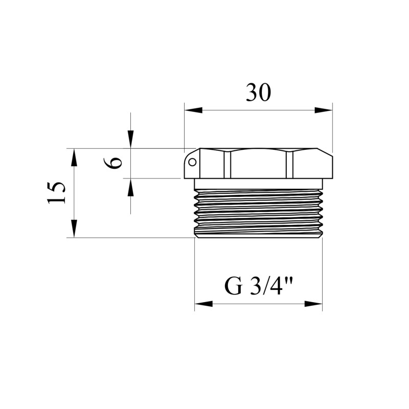 Заглушка STA 3/4" РЗ латунна