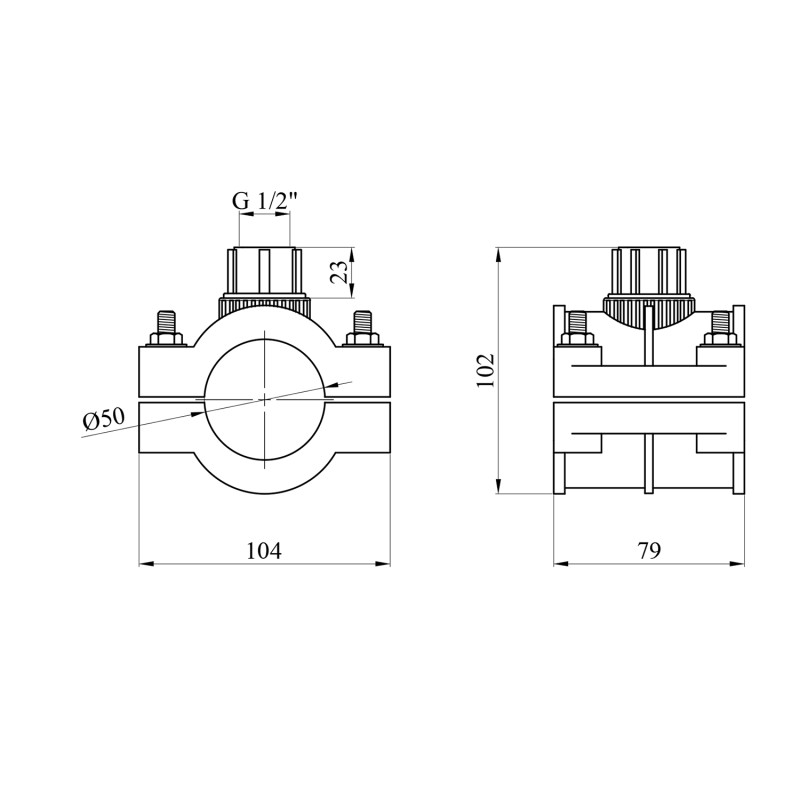 Сідлова врізка ПЕ SantehPlast 50х1/2"