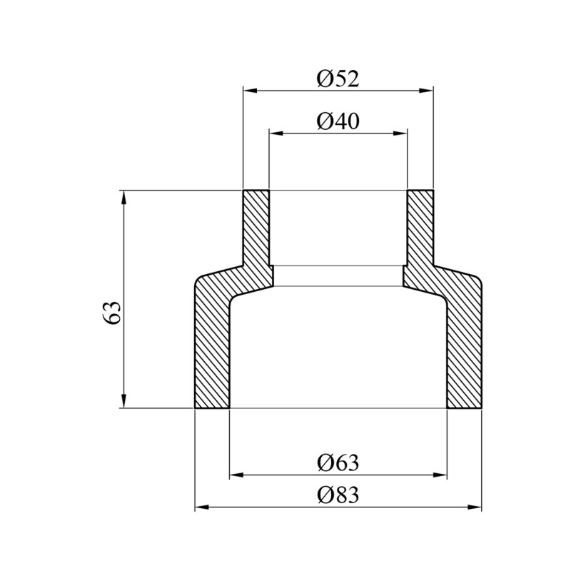 Муфта редукційна PPR GrandiTherm 63х40 мм