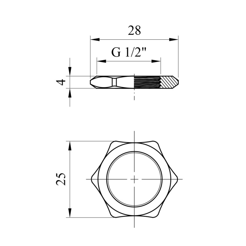 Контргайка STA 1/2"х4 мм латунна