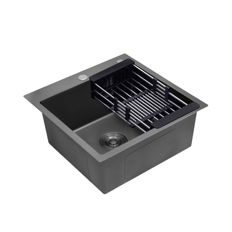 Кухонна мийка Kroner KRP Schwarze - 5050HM PVD (3.0/1.0 мм)