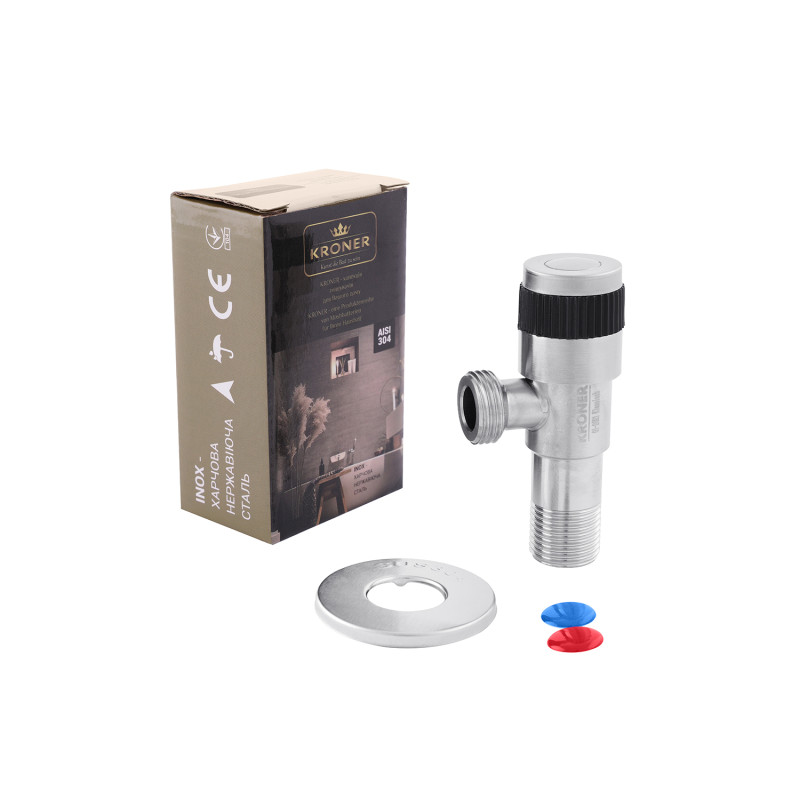 Кран приладовий Kroner KRP Edelstahl Klassisch - ESG100 1/2"х1/2" ЗЗ