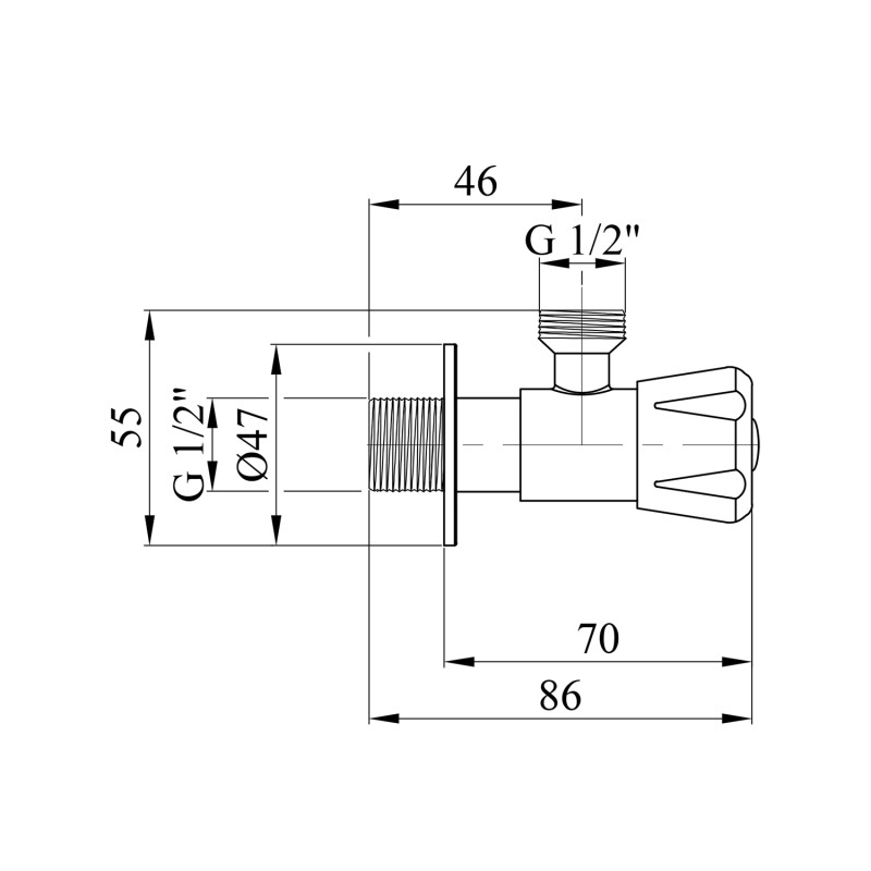 Кран приладовий Kroner KRP Edelstahl Klassisch - ESG101 1/2"х1/2" ЗЗ