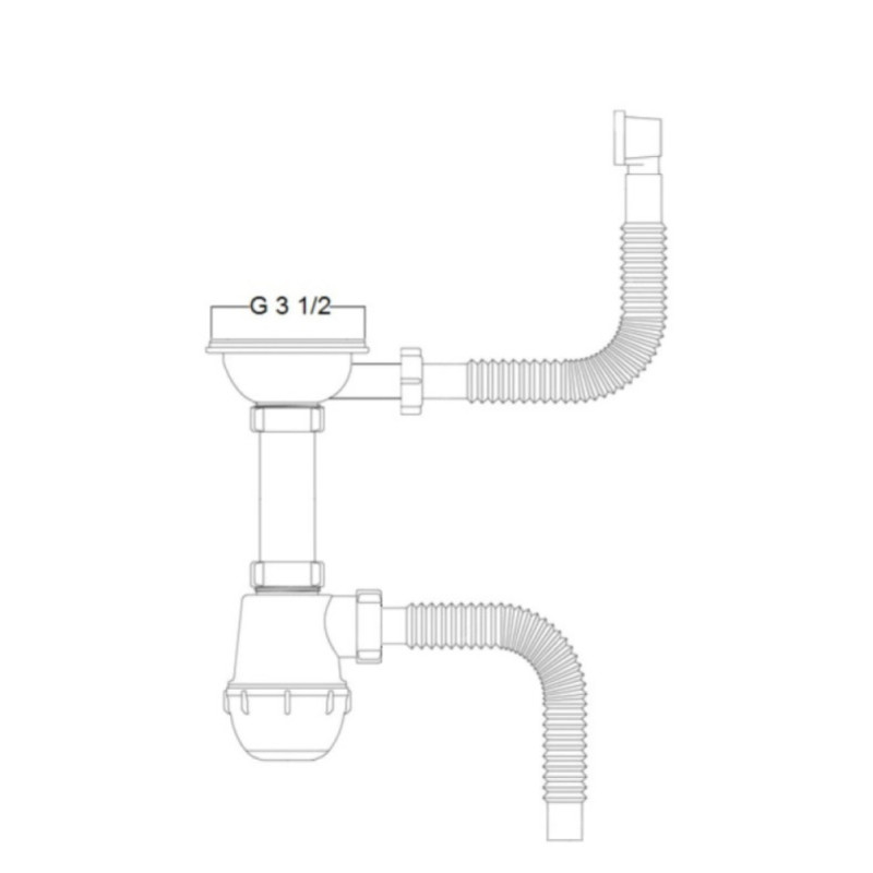 Сифон для кухонної мийки Kroner KRP Siphon - 011 3 1/2"х50/40 мм