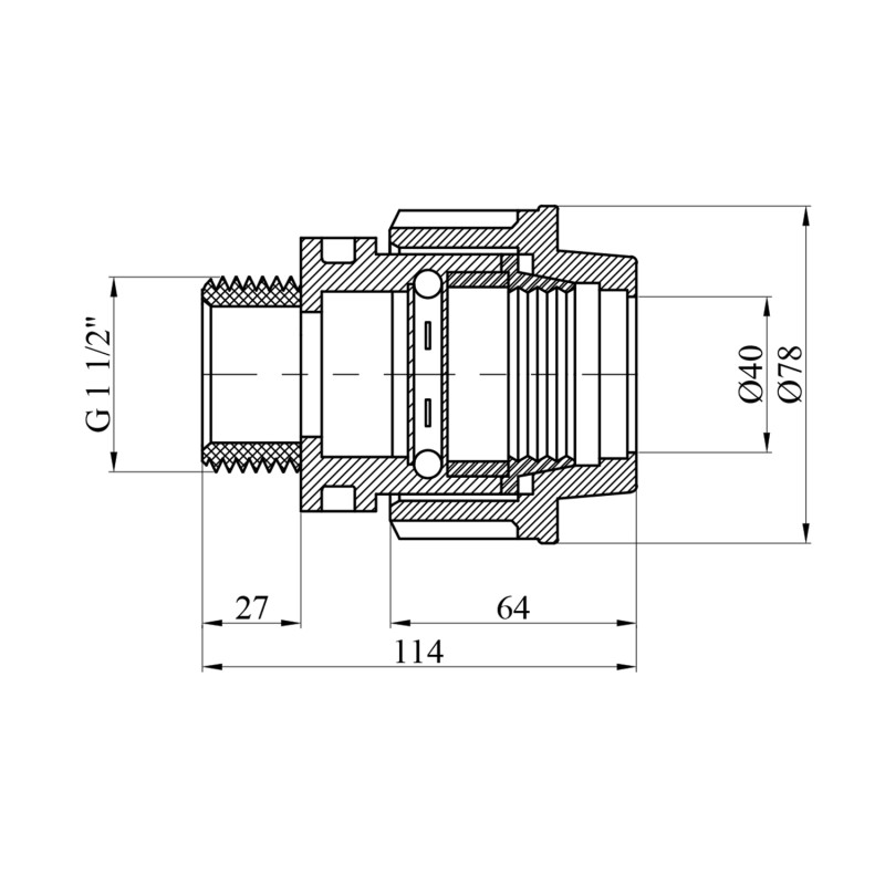 Муфта ПЕ Rozma 40х1 1/2" РЗ