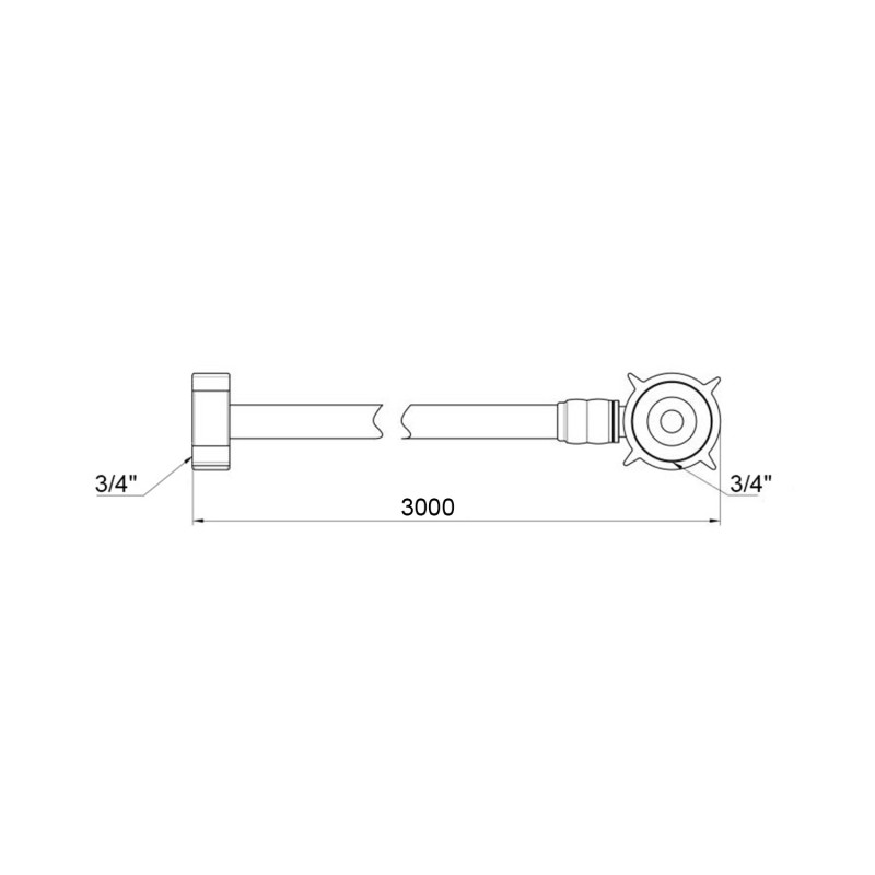Шланг заливний для пральної машини Kroner KRM 3/4" ВВ 300 см