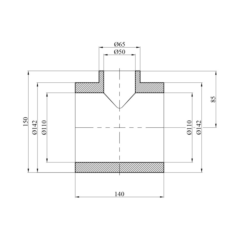 Трійник перехідний PPR GrandiTherm 110х50х110 мм