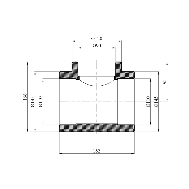 Трійник перехідний PPR GrandiTherm 110х90х110 мм