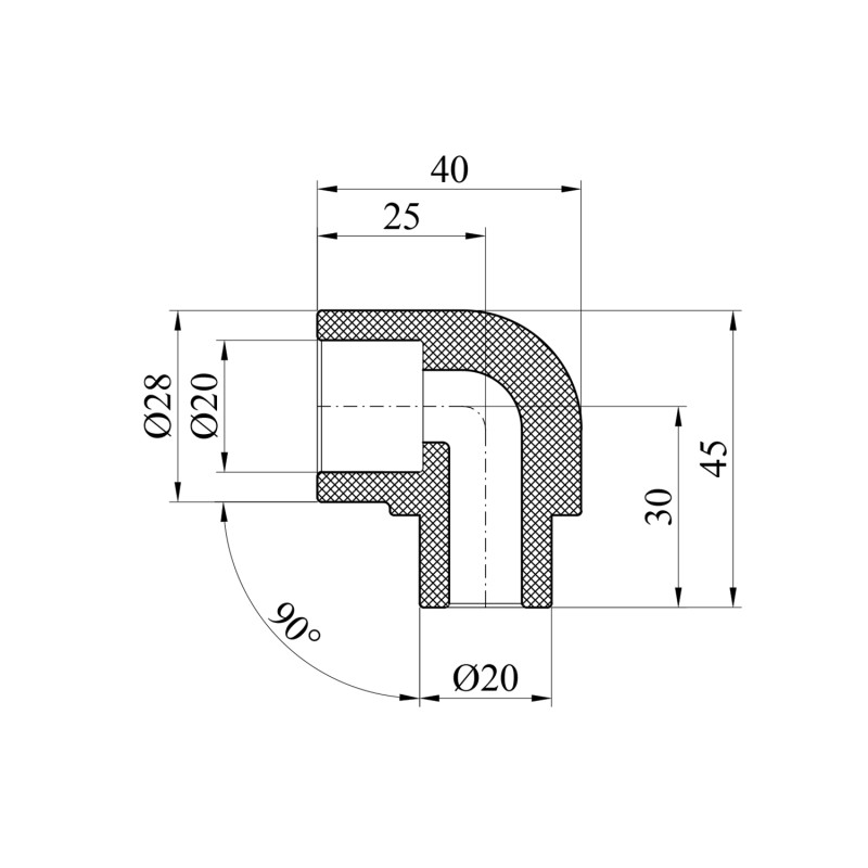 Коліно 90° PPR GrandiTherm 20 мм ВЗ