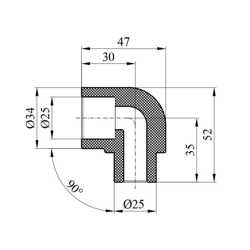 Коліно 90° PPR GrandiTherm 25 мм ВЗ