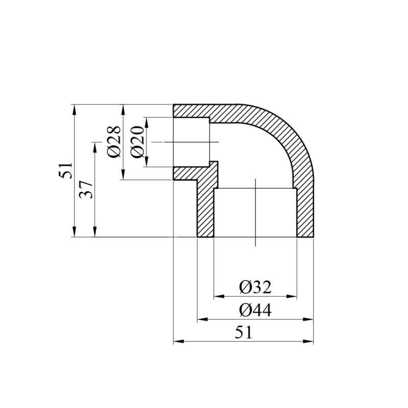 Коліно редукційне PPR GrandiTherm 32х20 мм