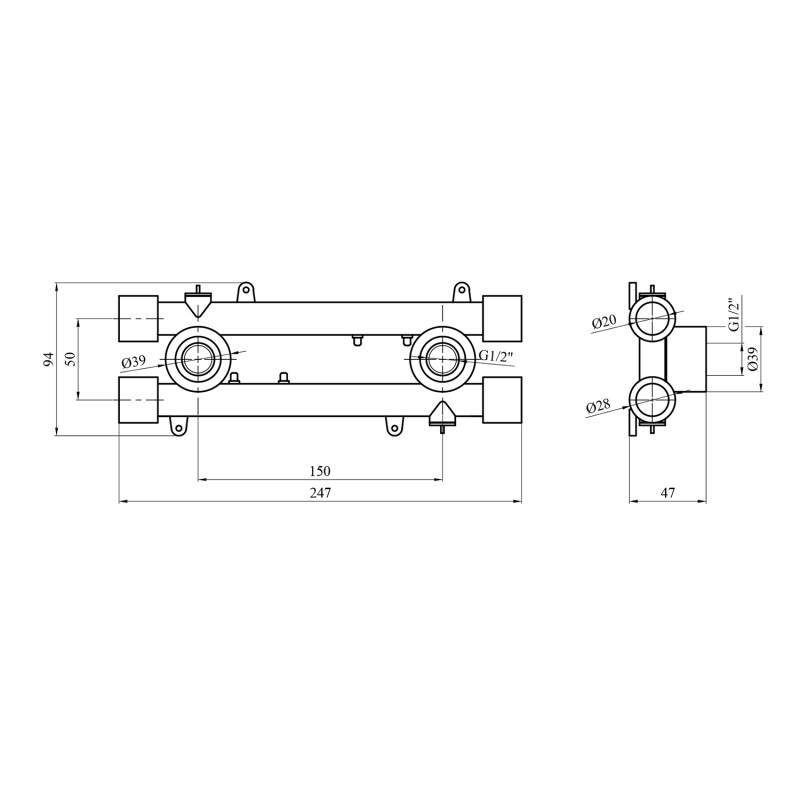 Комплект для підключення змішувача PPR GrandiTherm 20х1/2"