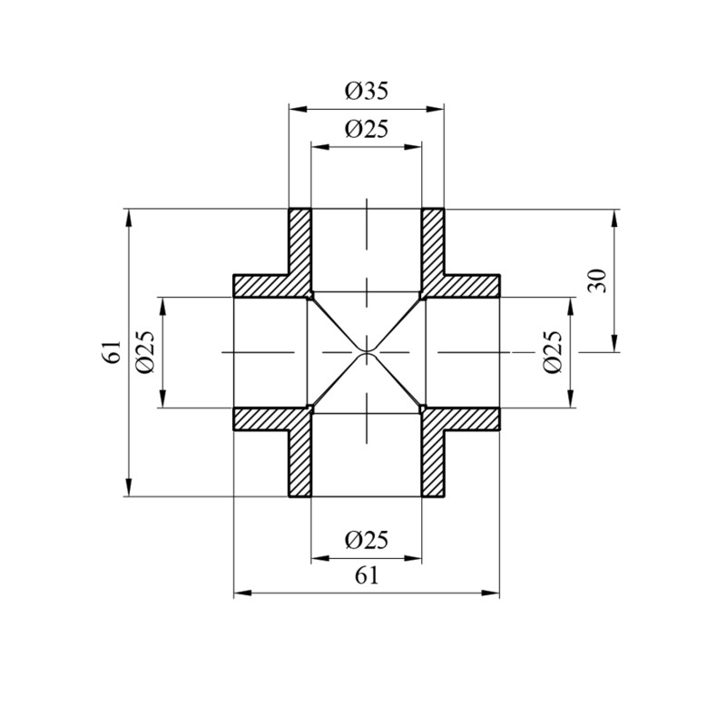Хрестовина PPR GrandiTherm 25 мм