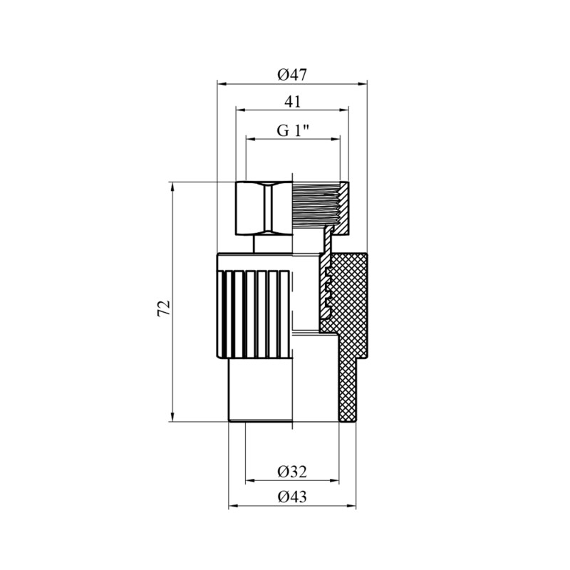 Муфта з накидною гайкою PPR GrandiTherm 32х1"