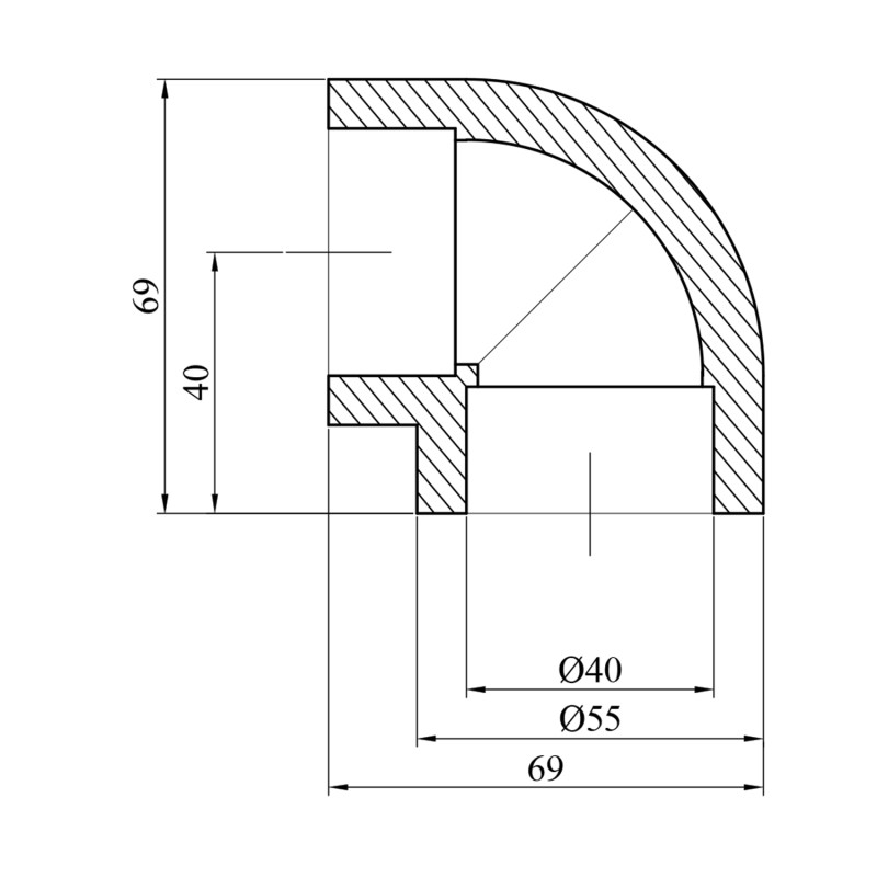 Коліно 90° PPR Baux 40 мм