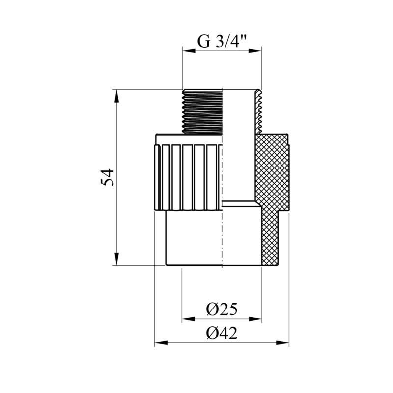 Муфта PPR Baux 25х3/4" РЗ