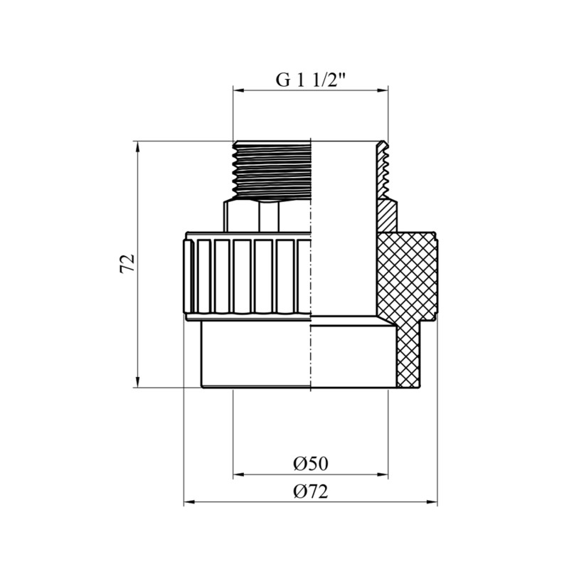 Муфта PPR Baux 50х1 1/2" РЗ