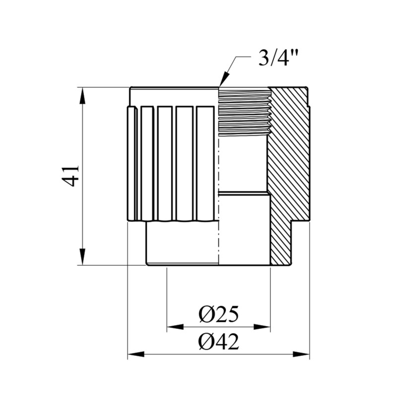 Муфта PPR Baux 25х3/4" РВ