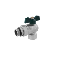Кран-американка кутовий STA "LB" 3/4" ВЗ PN40 зелений метелик, нікельований