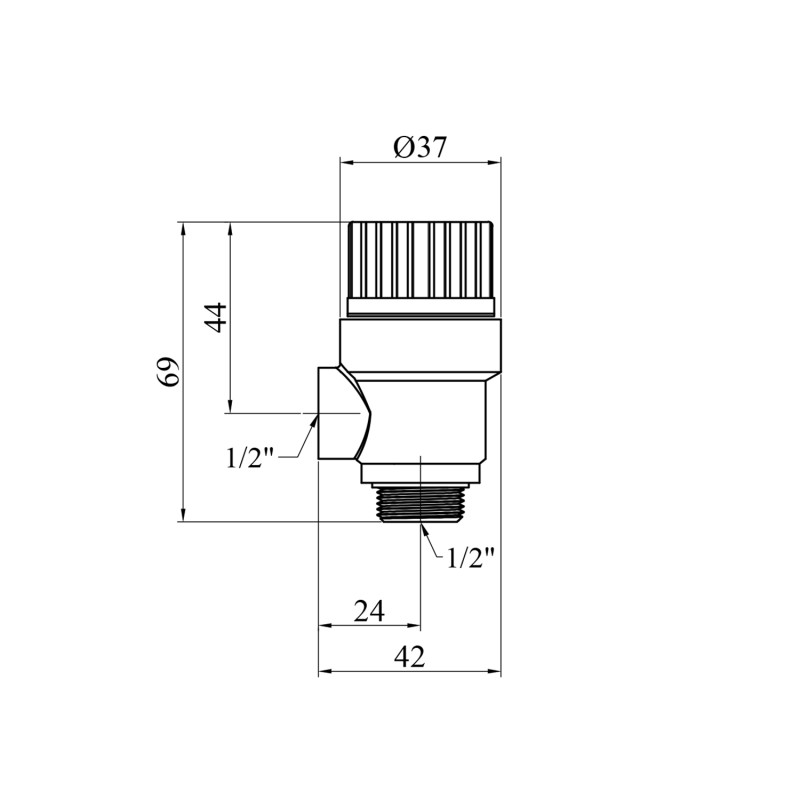 Зривний клапан Valves 1/2" РЗ 1,5 Bar