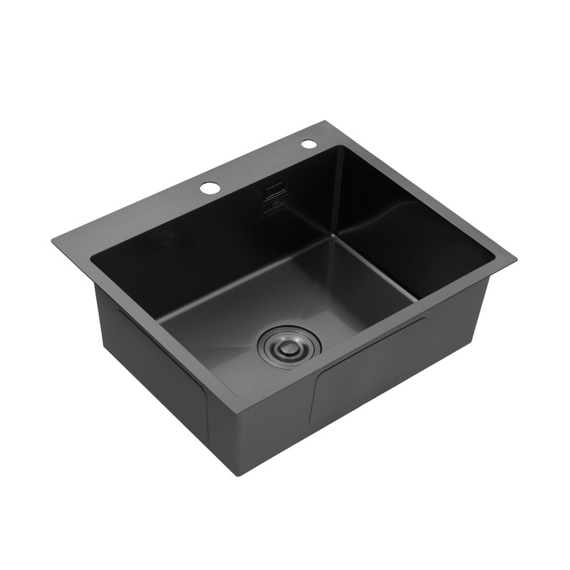Кухонна мийка Kroner KRP Schwarze - 6050HM PVD (3.0/1.0 мм)