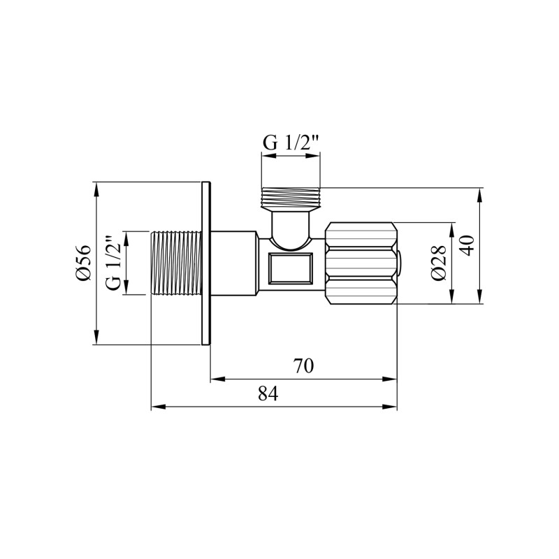 Кран приладовий Kroner KRP Eckventil C401 1/2"х1/2" ЗЗ
