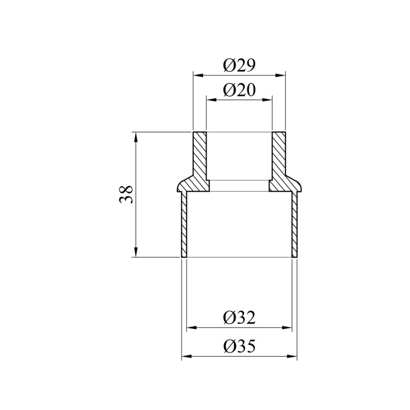 Муфта перехідна PPR GrandiTherm 32х20 мм ВЗ