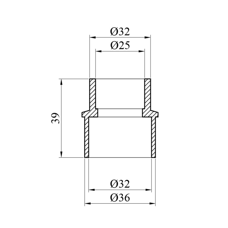 Муфта перехідна PPR GrandiTherm 32х25 мм ВЗ