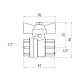 Кран кульовий для газу Valves 1/2" ВВ PN30 жовтий метелик, нікельований