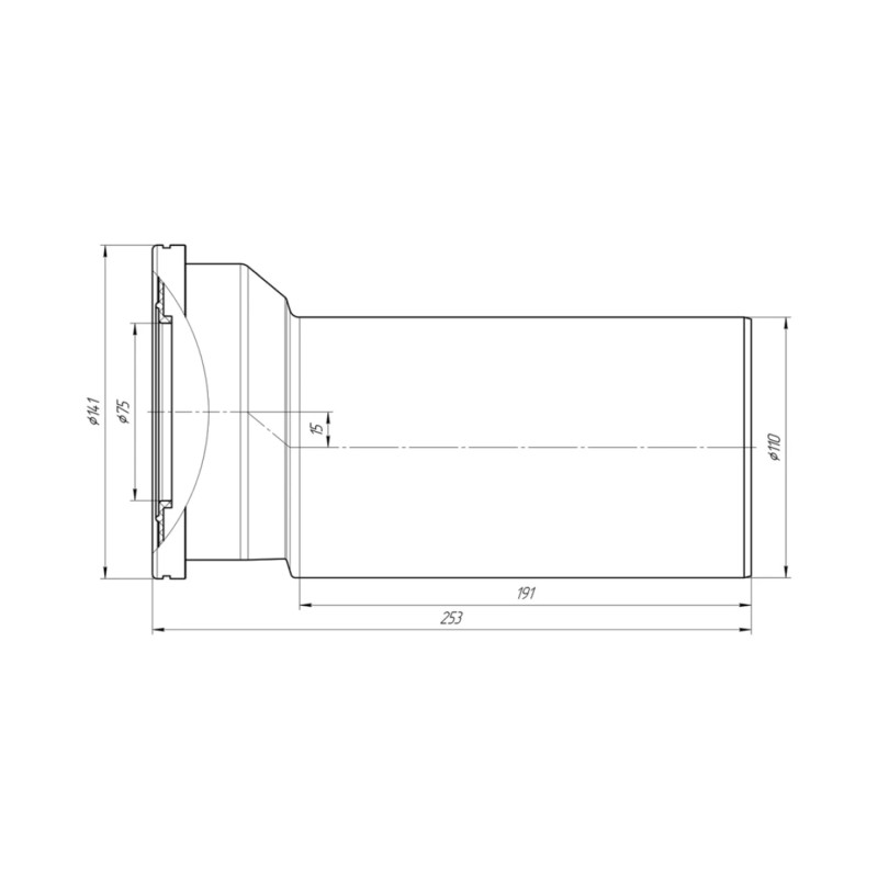 Фанова труба для унітаза ANIplast з випуском 110х15° W1225EU