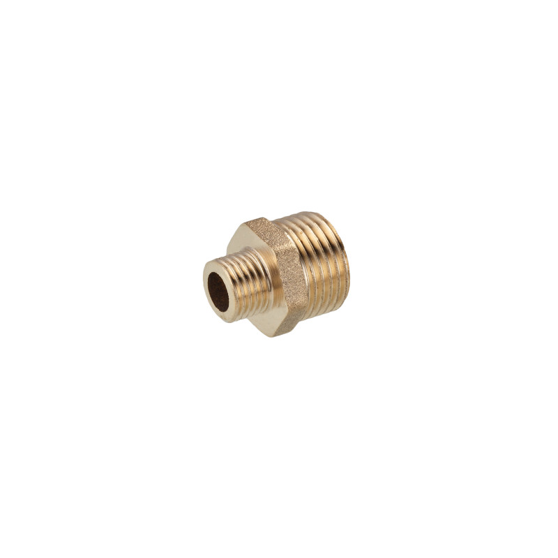 Ніпель перехідний посилений LexLine 1/2"х1/4" ЗЗ латунний УК0541-В