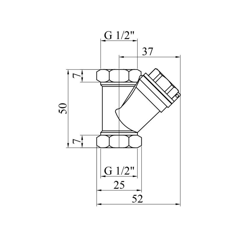 Фільтр грубої очистки LexLine 1/2" латунний УК3201