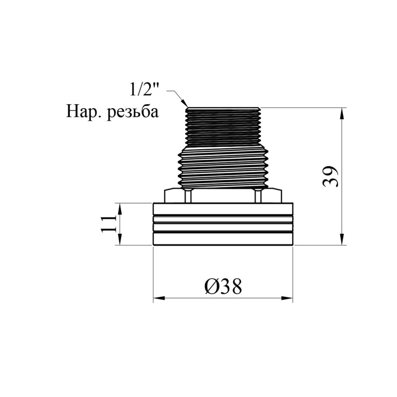 Врізка в бак LexLine 1/2" РЗ латунна УК4200-В