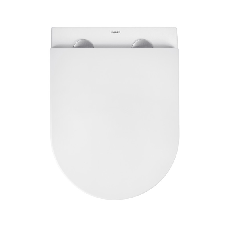 Унітаз підвісний безобідковий Kroner Harz WHI493736 RIMLESS з сидінням Slim Duroplast / Soft-close / Quick relase (KH493736WHIR)