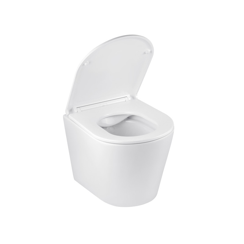 Унітаз підвісний безобідковий Kroner Armada WHI513636 RIMLESS з сидінням Slim Duroplast / Soft-close / Quick relase (KA513636WHIR)