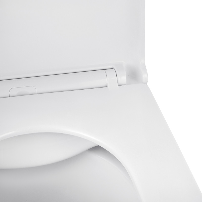 Унітаз підвісний безобідковий Kroner Eifel WHI493436 RIMLESS з сидінням Slim Duroplast / Soft-close / Quick relase (KE493436WHIR)