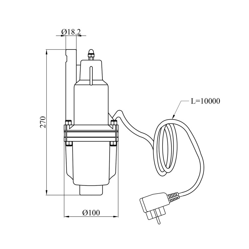 Насос глибинний вібраційний Pumpman TVM60-10 Нmax 70 м Qmax 1,1 куб.м 250 Вт