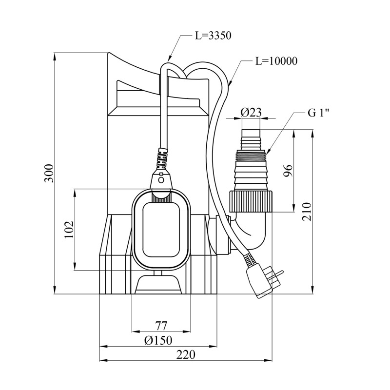 Насос дренажний Pumpman GS750 Нmax 10 м Qmax 12,9 куб.м 750 Вт (пластик)