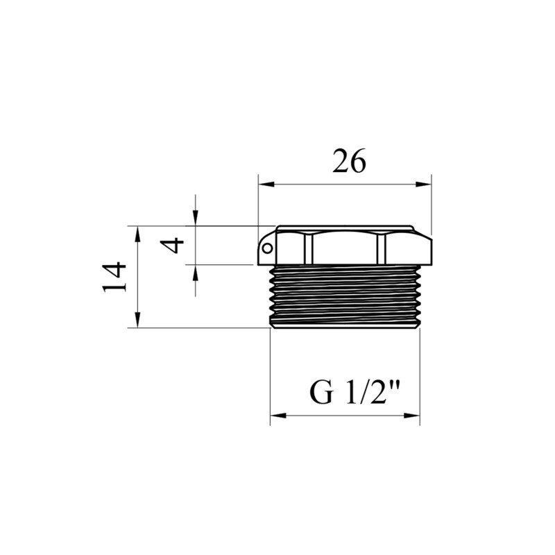 Заглушка посилена під пломбу LexLine 1/2" РЗ нікельована НК1004-Вн