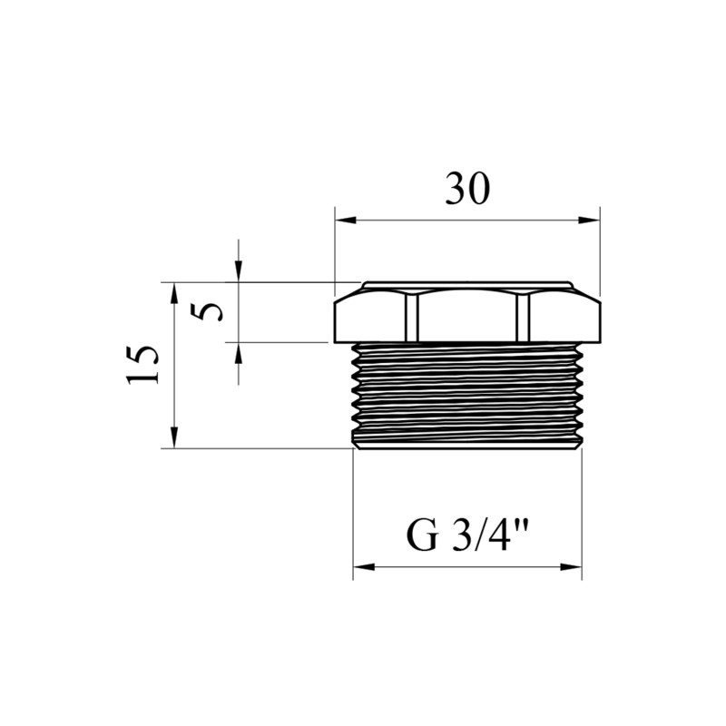 Заглушка посилена LexLine 3/4" РЗ нікельована НК1092-Вн