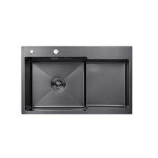 Кухонна мийка Kroner KRP Schwarze - 7848LHM PVD (3.0/1.0 мм)