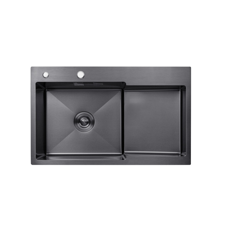 Кухонна мийка Kroner KRP Schwarze - 7848LHM PVD (3.0/1.0 мм)