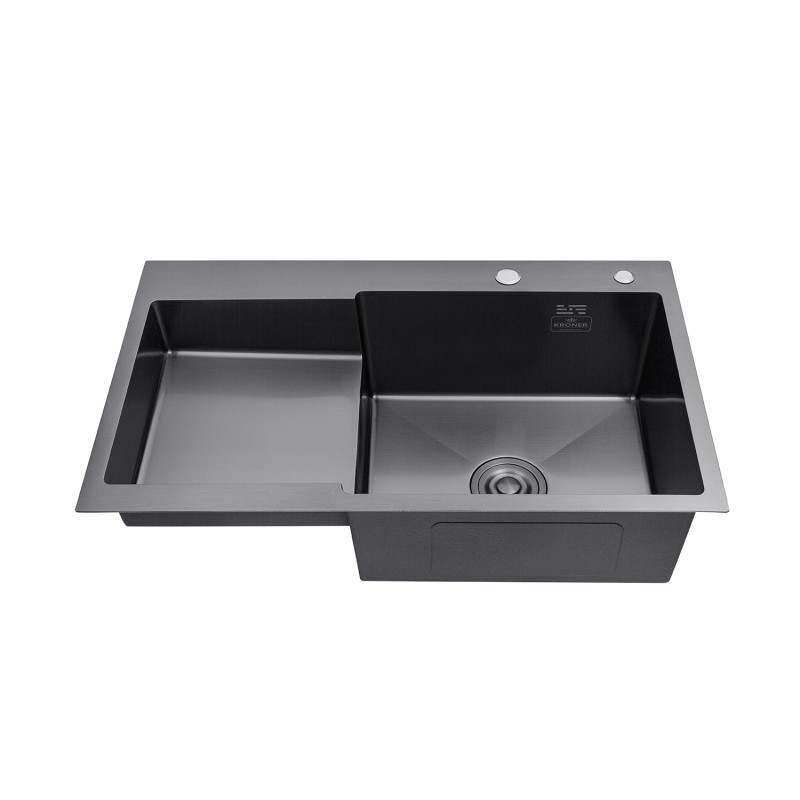 Кухонна мийка Kroner KRP Schwarze - 7848RHM PVD (3.0/1.0 мм)