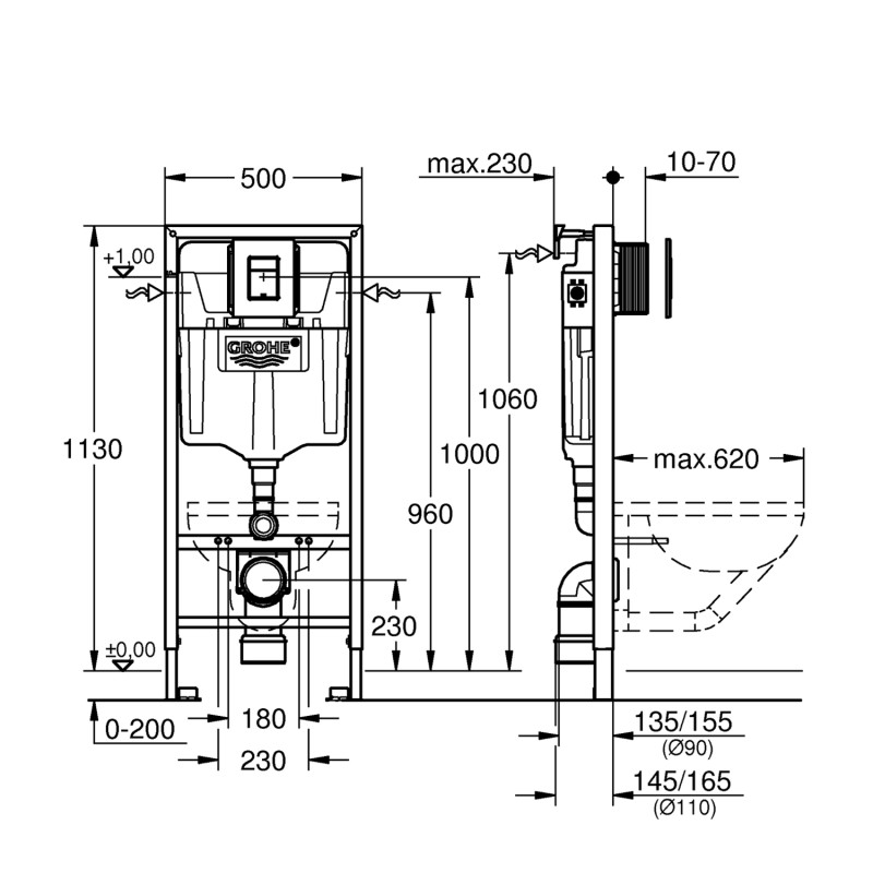 Інсталяція для унітаза Grohe QuickFix Solido 3 в 1 38811KF0