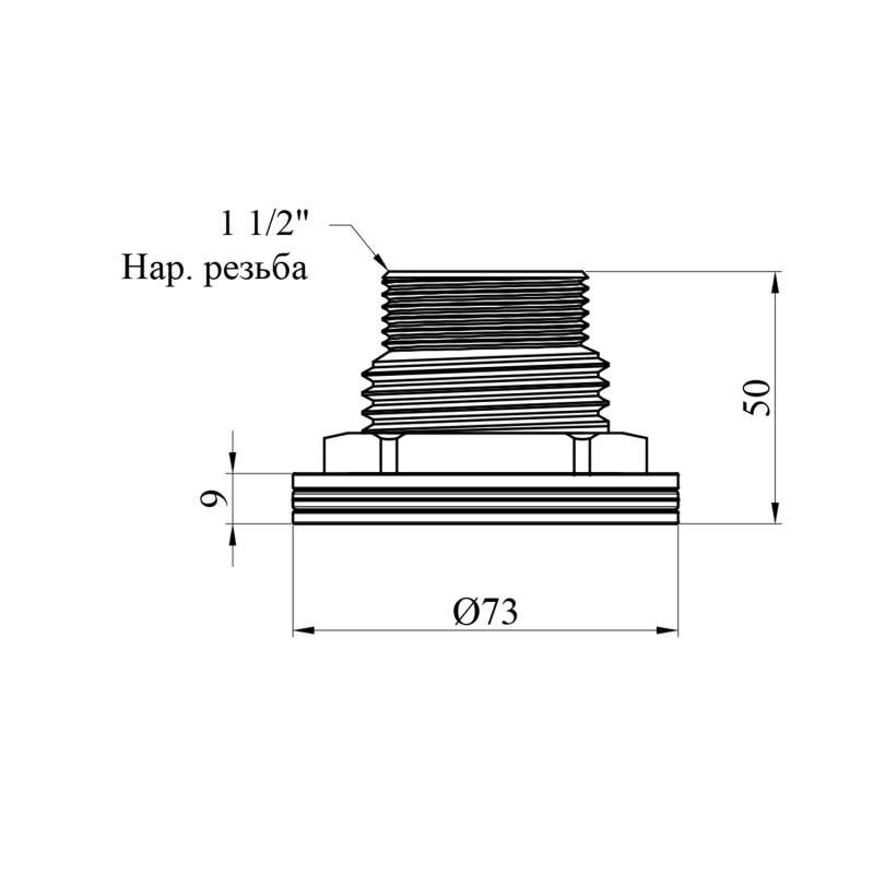 Врізка в бак LexLine 1 1/2" РЗ латунна УК4204-В
