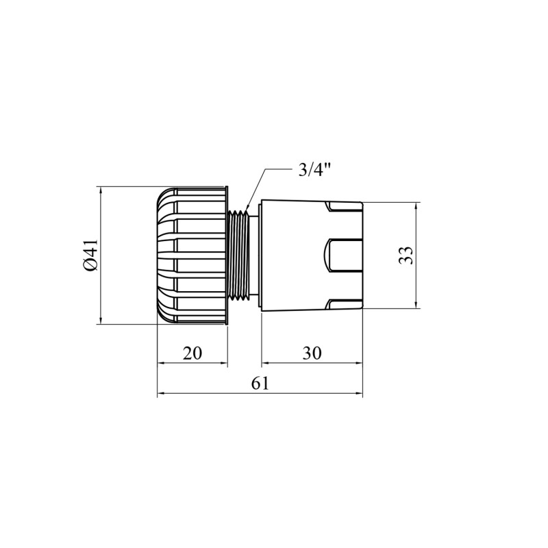 Конектор Bradas Standart Gold Line 3/4" GL5819P