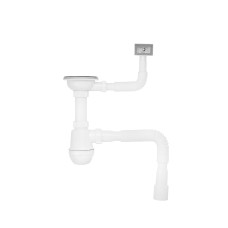 Сифон для кухонної мийки Kroner KRP - KS02 3 1/2"х40/50 мм з квадратним переливом
