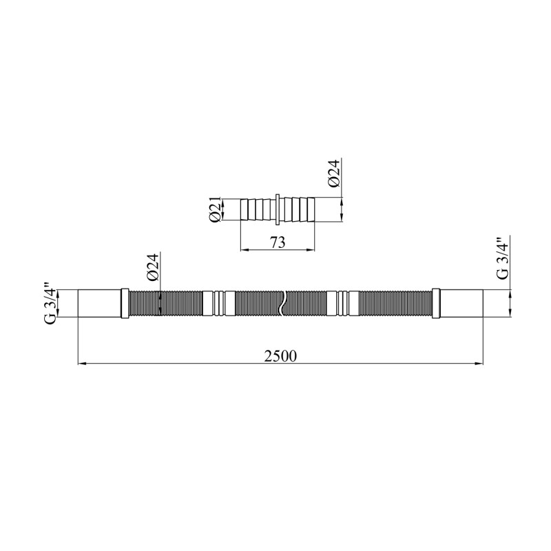 Шланг зливний для пральної машини Kroner KRP - DR250 250 см